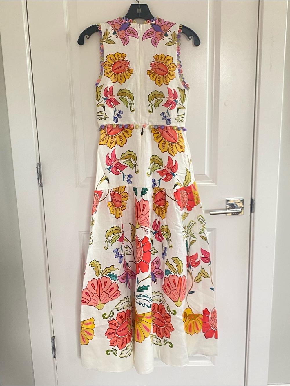 Farm Rio Off-White Floral Insects Euroflax™ Premium Linen Maxi Dress Sz S NWT - Picture 6 of 7